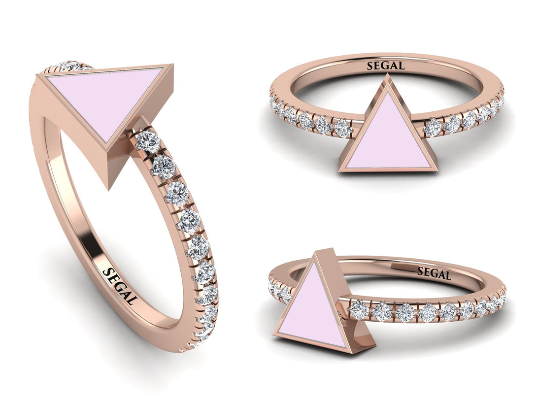 Elegant Enamel Triangle Diamond Ring - Triangle No. 2