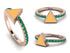 Elegant Enamel Triangle Emerald Ring - Triangle No. 5