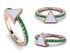 Elegant Enamel Triangle Emerald Ring - Triangle No. 5