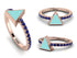 Elegant Enamel Triangle Sapphire Ring - Triangle No. 14