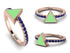 Elegant Enamel Triangle Sapphire Ring - Triangle No. 14
