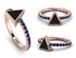 Elegant Enamel Triangle Sapphire Ring - Triangle No. 14
