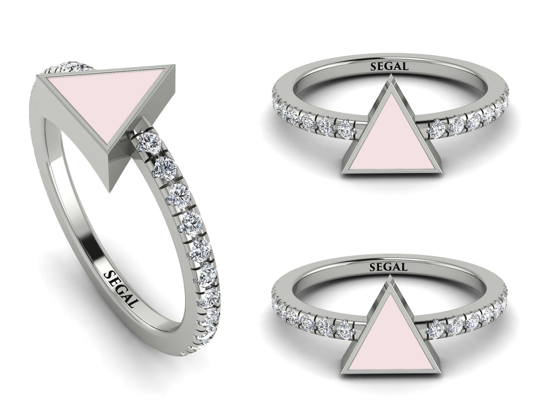 Elegant Enamel Triangle Diamond Ring - Triangle No. 3