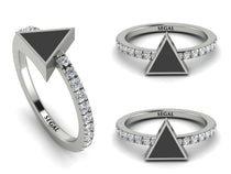 Elegant Enamel Triangle Diamond Ring - Triangle No. 3 image 1