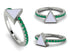 Elegant Enamel Triangle Emerald Ring - Triangle No. 6
