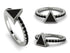 Elegant Enamel Triangle Black Diamond Ring - Triangle No. 9