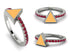 Elegant Enamel Triangle Ruby Ring - Triangle No. 12