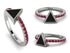 Elegant Enamel Triangle Ruby Ring - Triangle No. 12