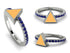 Elegant Enamel Triangle Sapphire Ring - Triangle No. 15