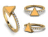 Elegant Enamel Triangle Diamond Ring - Triangle No. 1