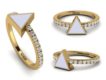 Elegant Enamel Triangle Diamond Ring - Triangle No. 1 image 1