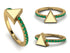 Elegant Enamel Triangle Emerald Ring - Triangle No. 4
