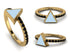 Elegant Enamel Triangle Black Diamond Ring - Triangle No. 7