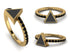 Elegant Enamel Triangle Black Diamond Ring - Triangle No. 7