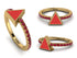 Elegant Enamel Triangle Ruby Ring - Triangle No. 10