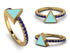 Elegant Enamel Triangle Sapphire Ring - Triangle No. 13