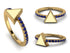 Elegant Enamel Triangle Sapphire Ring - Triangle No. 13
