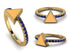 Elegant Enamel Triangle Sapphire Ring - Triangle No. 13 image 4