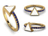 Elegant Enamel Triangle Sapphire Ring - Triangle No. 13