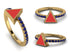 Elegant Enamel Triangle Sapphire Ring - Triangle No. 13