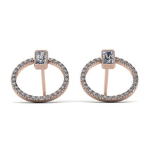 Emerald Cut Circle Diamond Earrings - Oaklyn No. 2 image 1