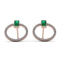Emerald Cut Circle Emerald Earrings - Oaklyn No. 5 image 1