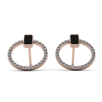 Emerald Cut Circle Black Diamond Earrings - Oaklyn No. 8 image 1