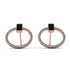 Emerald Cut Circle Black Diamond Earrings - Oaklyn No. 8