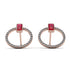 Emerald Cut Circle Ruby Earrings - Oaklyn No. 11