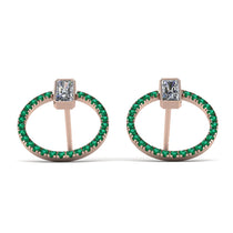 Emerald Cut Circle Diamond Earrings - Oaklyn No. 17 image 1