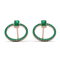 Emerald Cut Circle Emerald Earrings - Oaklyn No. 20 image 1