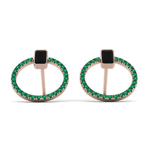 Emerald Cut Circle Black Diamond Earrings - Oaklyn No. 23 image 1