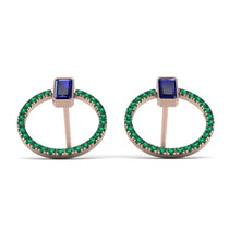 Emerald Cut Circle Sapphire Earrings - Oaklyn No. 29 image 1
