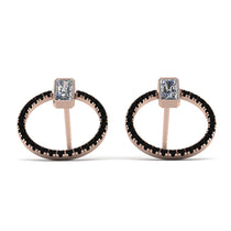Emerald Cut Circle Diamond Earrings - Oaklyn No. 32 image 1
