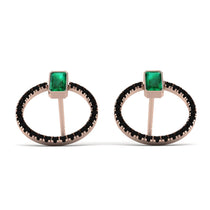 Emerald Cut Circle Emerald Earrings - Oaklyn No. 35 image 1