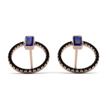 Emerald Cut Circle Sapphire Earrings - Oaklyn No. 44 image 1