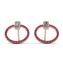 Emerald Cut Circle Diamond Earrings - Oaklyn No. 47 image 1