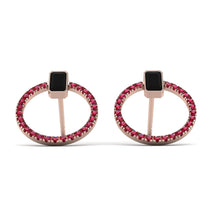 Emerald Cut Circle Black Diamond Earrings - Oaklyn No. 53 image 1