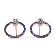 Emerald Cut Circle Diamond Earrings - Oaklyn No. 62 image 1
