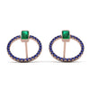 Emerald Cut Circle Emerald Earrings - Oaklyn No. 65