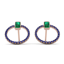 Emerald Cut Circle Emerald Earrings - Oaklyn No. 65 image 1