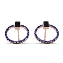 Emerald Cut Circle Black Diamond Earrings - Oaklyn No. 68 image 1