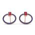 Emerald Cut Circle Ruby Earrings - Oaklyn No. 71