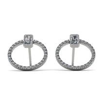 Emerald Cut Circle Diamond Earrings - Oaklyn No. 3 image 1