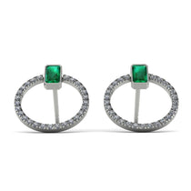 Emerald Cut Circle Emerald Earrings - Oaklyn No. 6 image 1