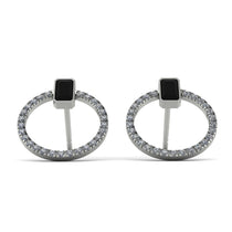 Emerald Cut Circle Black Diamond Earrings - Oaklyn No. 9 image 1