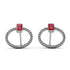 Emerald Cut Circle Ruby Earrings - Oaklyn No. 12