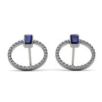 Emerald Cut Circle Sapphire Earrings - Oaklyn No. 15 image 1