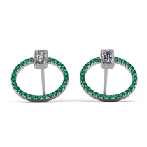 Emerald Cut Circle Diamond Earrings - Oaklyn No. 18 image 1