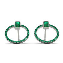 Emerald Cut Circle Emerald Earrings - Oaklyn No. 21 image 1